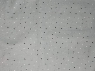 Bomuldstof grå med mørkegrå og hvide stjerne oeko-tex