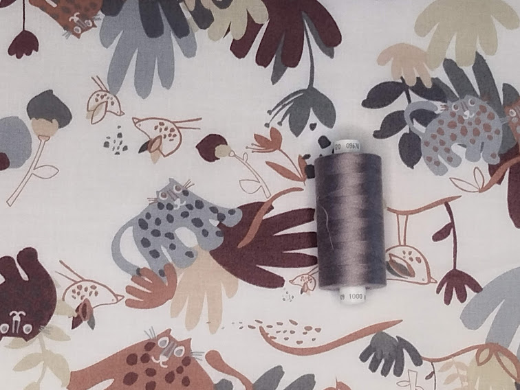 Bomuldsstof med sjove dyr rosa nuancer - OEKO-TEX -rosa tråd