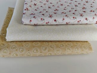 Fat quarter sand - bundle med 3 stykker afstemt farver. Flotte stoffer