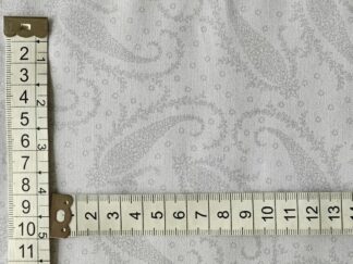 Bomuldsstof Patchwork - Lys grå Paisley mønster