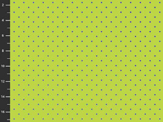 Æblegrøn med lilla prik stof fra Tula Pink - kollektion True Colores Tiny - In Meadow