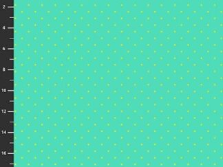 Turkisgrøn med lysegul prik ,stof fra Tula Pink - kollektionen True Colors Tiny - Peacock