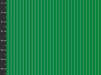 Mørkegrøn med lyserøde striber stof fra Tula Pink - kollektionen True Colors Stripes - Fern er navnet på dette design